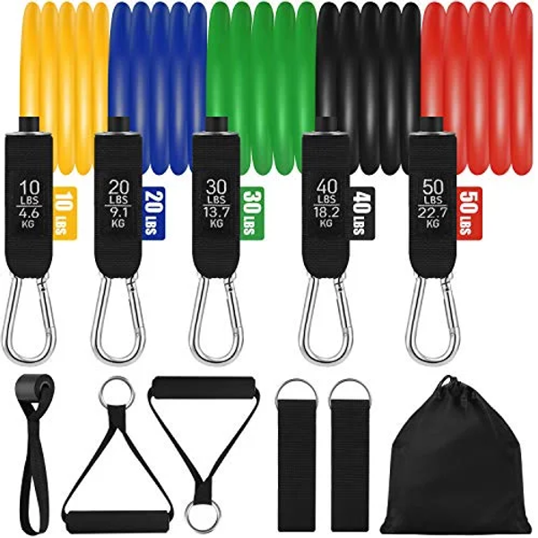 SET BANDES DE RÉSISTANCE 5 NIVEAUX - 10 À 50 LBS