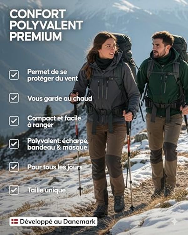 DANISH ENDURANCE BANDANA MÉRINOS - DOUX, LÉGER, SANS COUTURES GÊNANTES