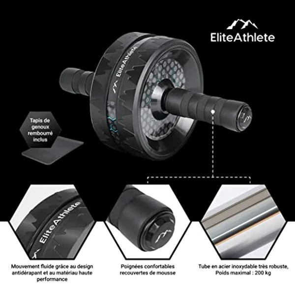 ELITEATHLETE ROUE ABDOMINALE AB WHEEL - TAPIS INCLUS