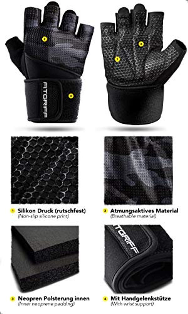 FITGRIFF GANTS MUSCULATION V2 - NÉOPRÈNE FIN ANTI-CALLOSITÉS