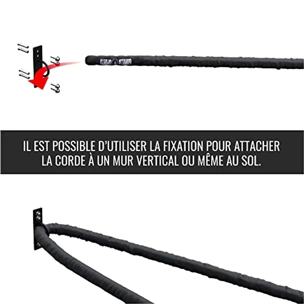 GORILLA SPORTS BATTLE ROPE 9M - AUCUN MONTAGE