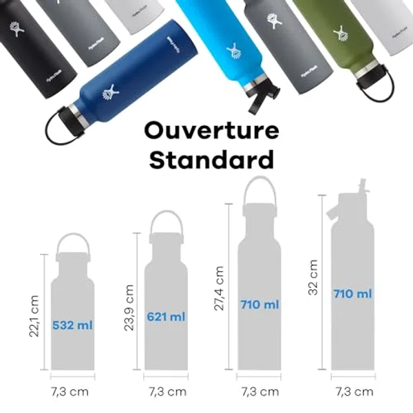 HYDRO FLASK GOURDE ISOTHERME 532ML - REVÊTEMENT POUDRÉ