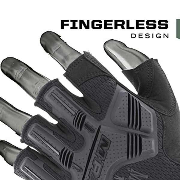 MECHANIX M-PACT FINGERLESS - D3O PAUME + TPE PHALANGES