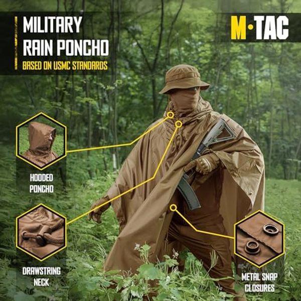 M-TAC PONCHO PLUIE TACTIQUE - RIPSTOP IMPERMÉABLE INTÉGRAL