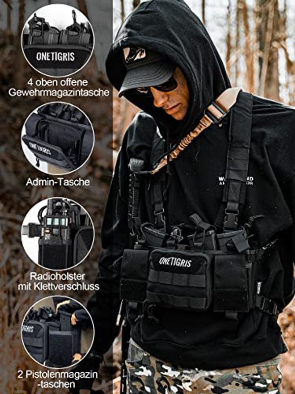 ONETIGRIS CHEST RIG MOLLE - H-HARNESS AJUSTABLE TOUTES MORPHOLOGIES