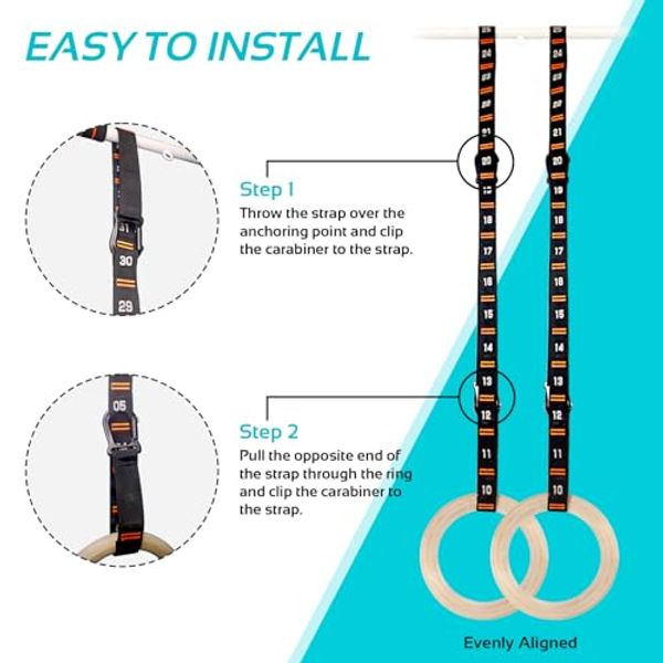 VULKEN ANNEAUX GYMNASTIQUE BOIS 32MM - DIAMÈTRE OLYMPIQUE POUR TOUTES LES MAINS