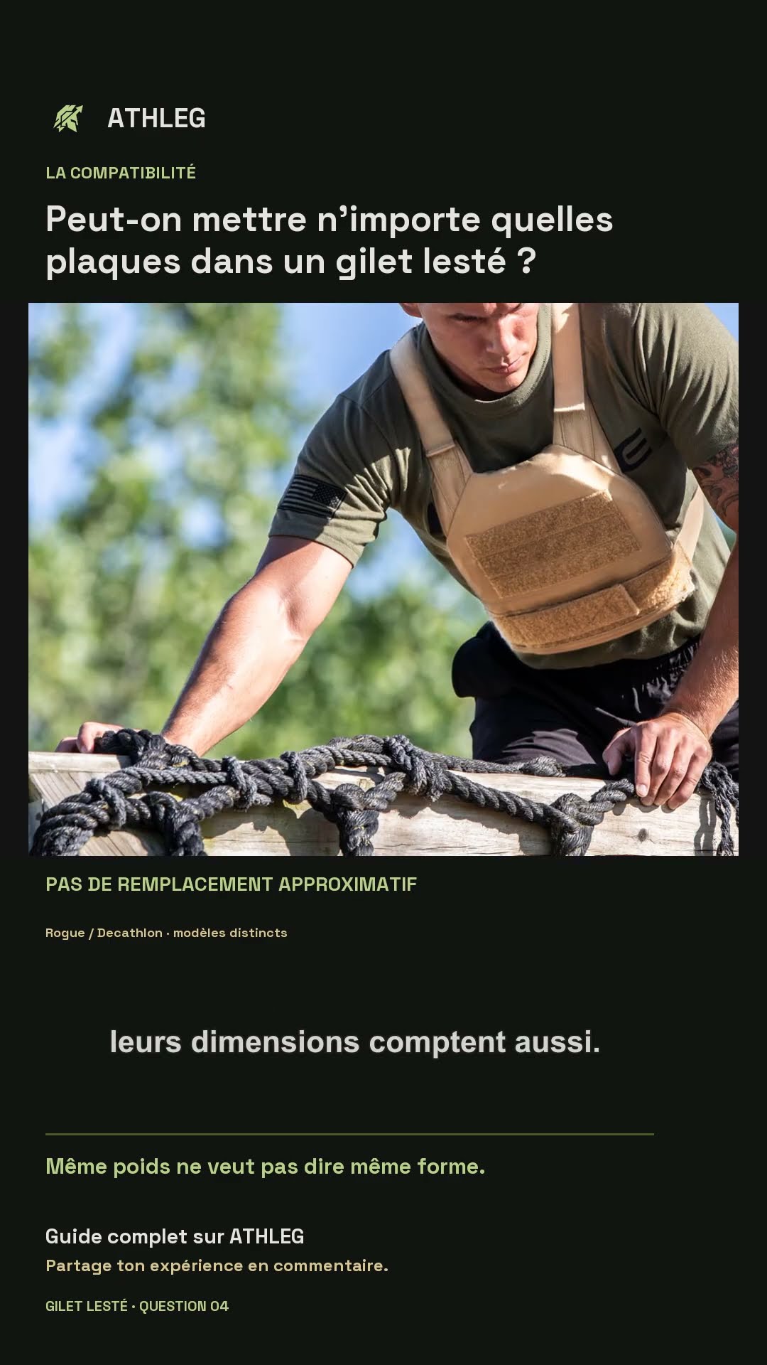 Vignette de la vidéo : Peut-on mettre n’importe quelles plaques dans un gilet lesté ?