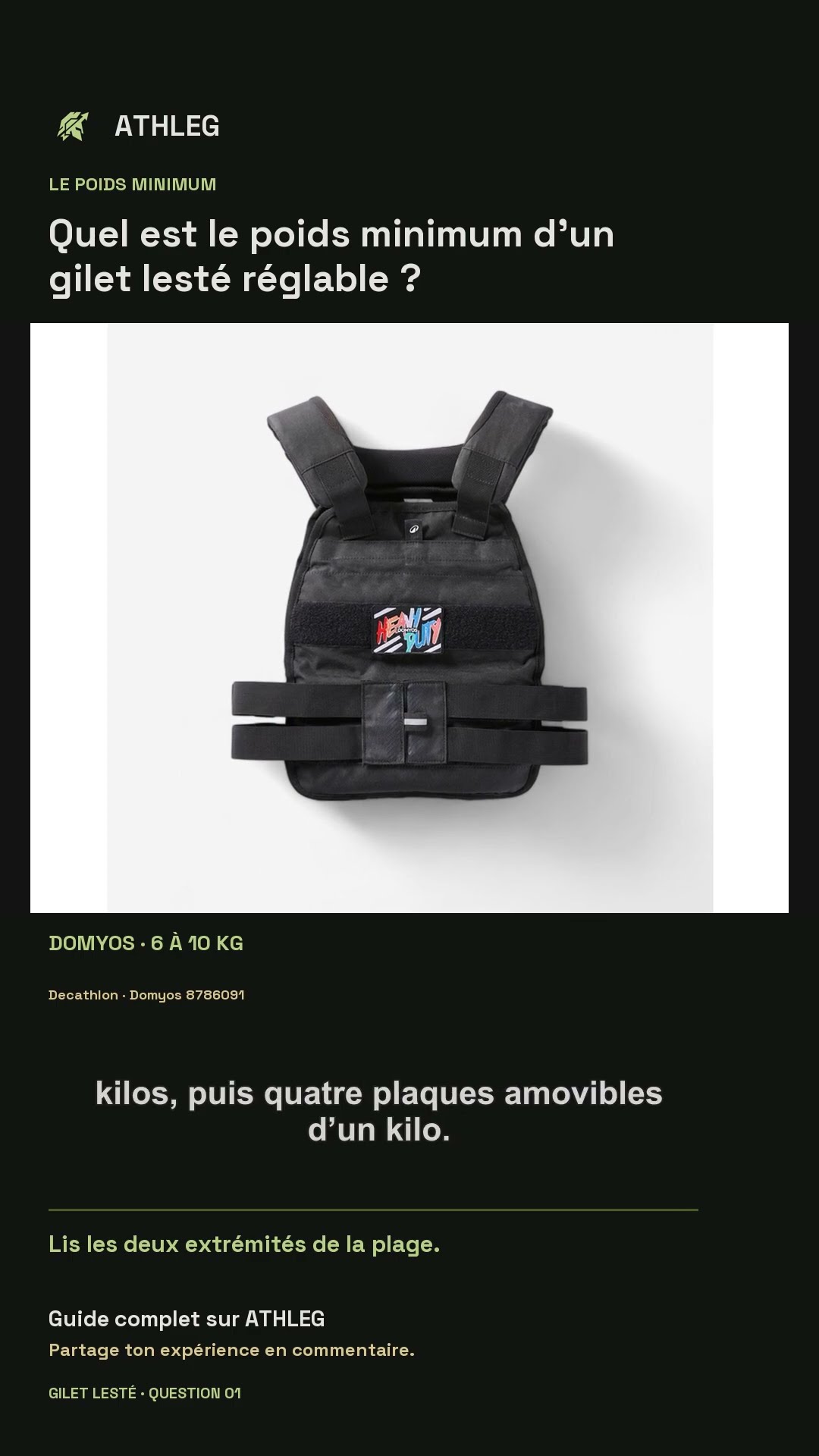 Vignette de la vidéo : Quel est le poids minimum d’un gilet lesté réglable ?