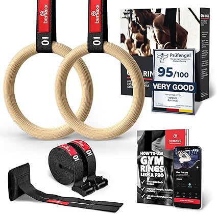 BEMAXX ANNEAUX DE GYMNASTIQUE BOIS