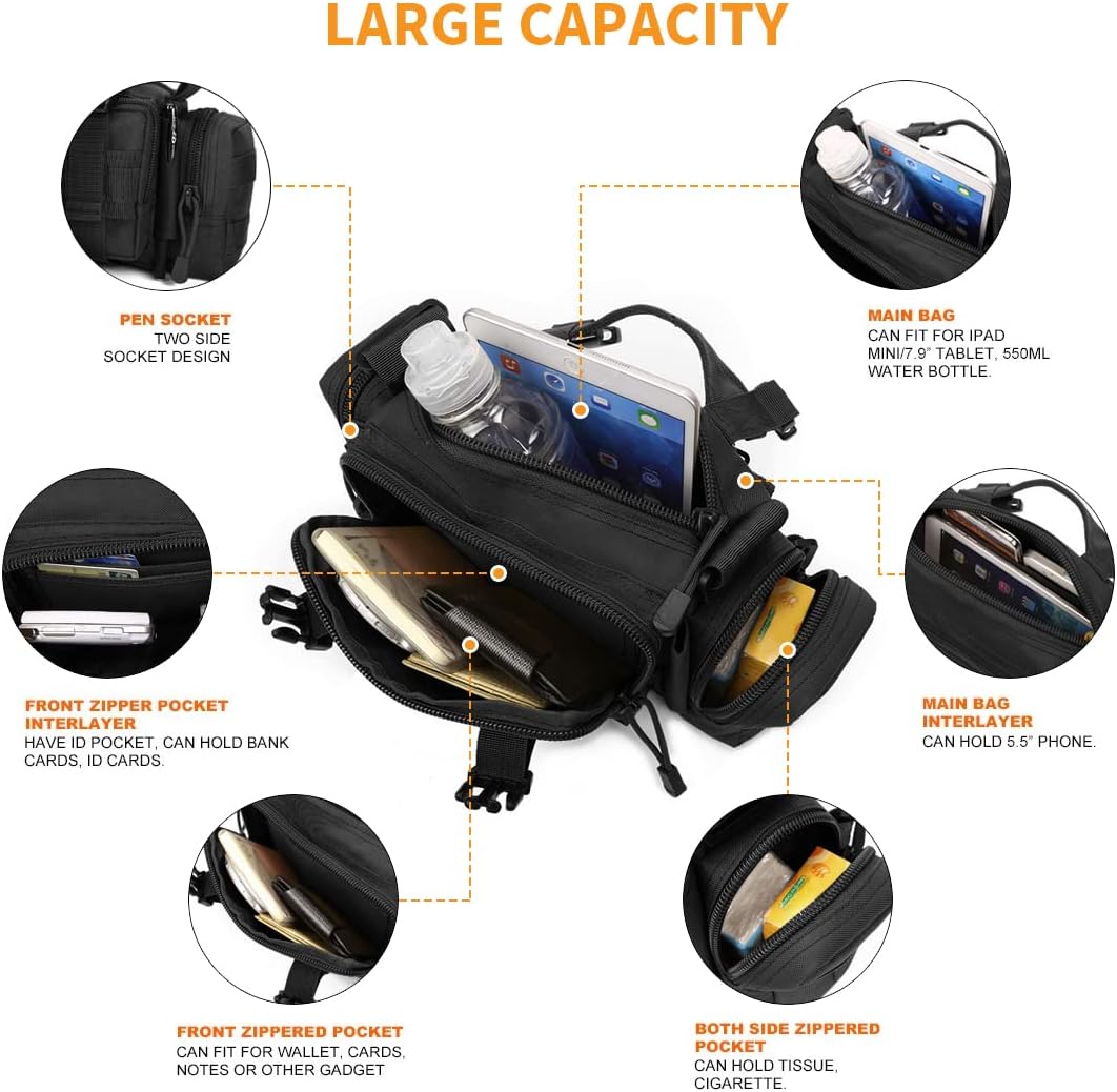 COMPLÉTEZ VOTRE RANGEMENT HUNTVP SAC BANANE TACTIQUE NOIR - COMPLÉTEZ VOTRE RANGEMENT