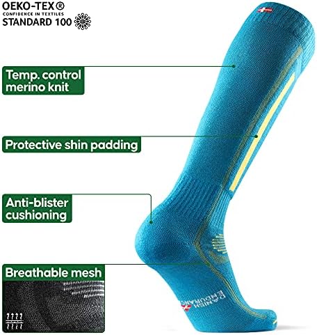 DANISH ENDURANCE CHAUSSETTES SKI THERMIQUES MÉRINOS - MONTANTES POUR LES CHAUSSURES HAUTES
