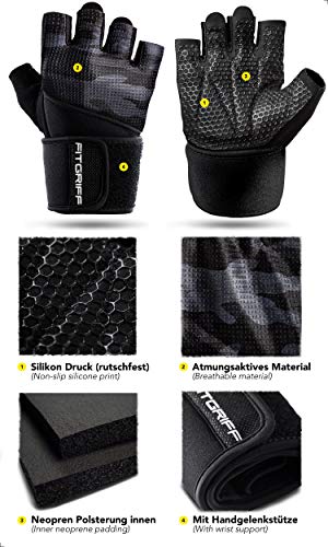 FITGRIFF GANTS MUSCULATION V2 - NÉOPRÈNE FIN ANTI-CALLOSITÉS