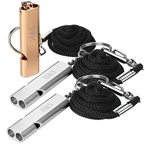 120 DÉCIBELS : AUDIBLE À 1 KM+ H&S SIFFLET DE SURVIE ALUMINIUM - 120 DÉCIBELS : AUDIBLE À 1 KM+
