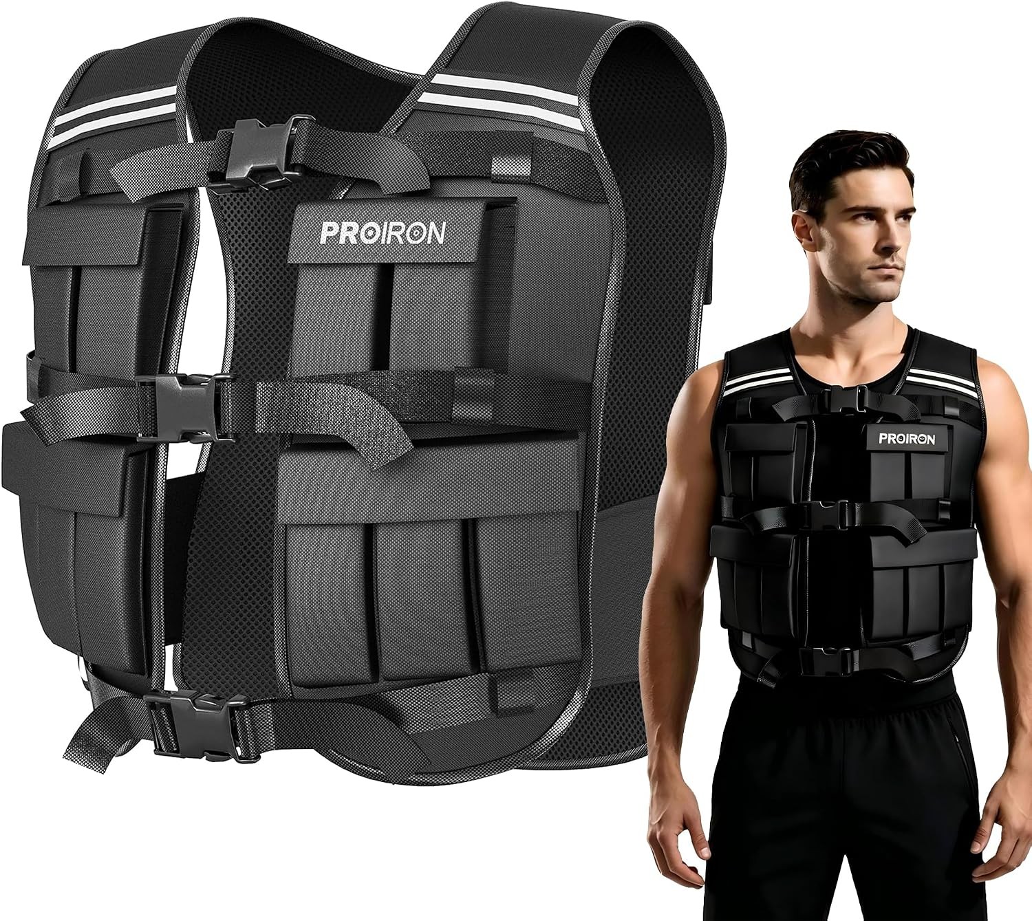 PROIRON GILET LESTÉ 20KG RÉGLABLE PROIRON GILET LESTÉ 20KG RÉGLABLE