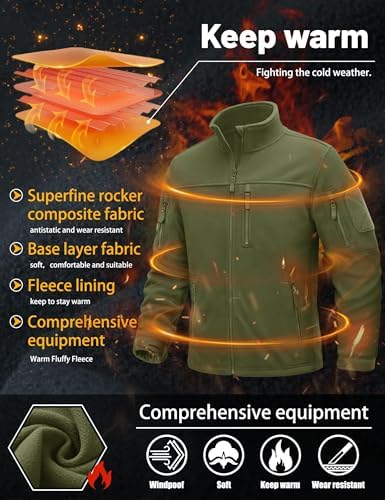 Une couche pour le froid TACVASEN VESTE POLAIRE MILITAIRE - Une couche pour le froid