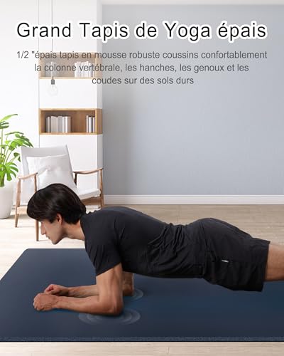 TAPIS FITNESS GRAND 190×90CM 15MM - S'ENROULE ET SE RANGE FACILEMENT