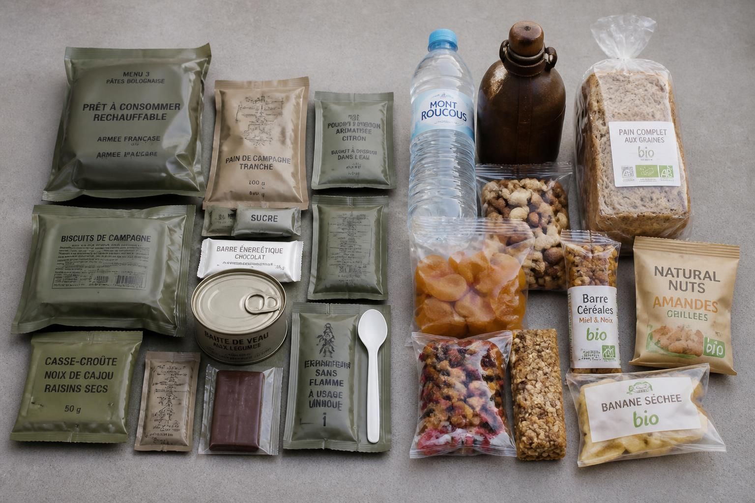 découvrez la composition détaillée des rations de survie militaires et explorez des alternatives adaptées à un usage civil pour être prêt en toutes circonstances. découvrez la composition détaillée des rations de survie militaires et explorez des alternatives adaptées à un usage civil pour être prêt en toutes circonstances.